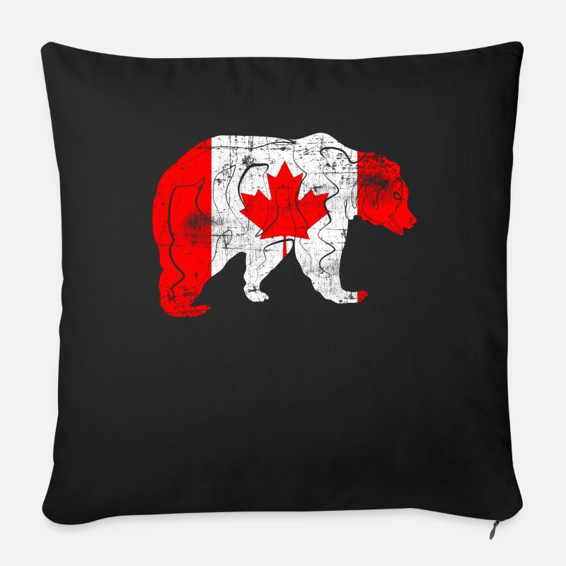 Kanada Flagge - Sofakissenbezug 45 x 45 cm - Schwarz