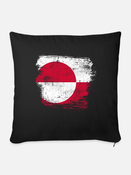 Grönland Flagge - Pudebetræk 45 x 45 cm - sort