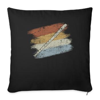 Flûte - Housse de coussin décorative 45 x 45 cm - noir - Devant