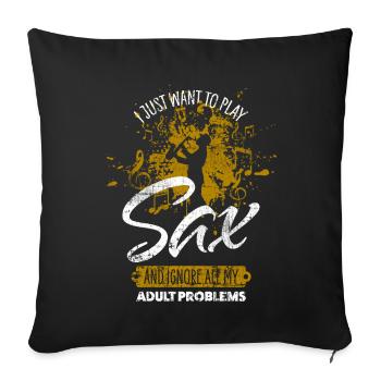 Saxophone - Sofa pillowcase 17,3'' x 17,3'' (45 x 45 cm) - black - Front