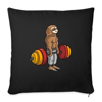 Deadlift Sloth - Funny Fitness Bodybuilding Animal - Sofa pillowcase 17,3'' x 17,3'' (45 x 45 cm) - black - Front