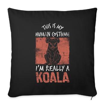 Koala Costume - Sofa pillowcase 17,3'' x 17,3'' (45 x 45 cm) - black - Front
