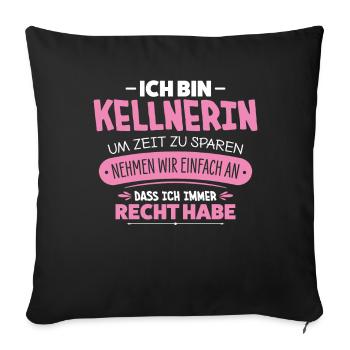 Kellnerin - Sofakissenbezug 45 x 45 cm - Schwarz - Vorne