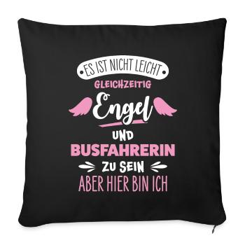 Busfahrerin - Sofakissenbezug 45 x 45 cm - Schwarz - Vorne