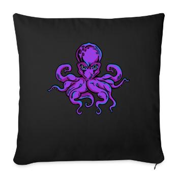 Muscular Octopus - Funny Fitness Devilfish Animal - Sofa pillowcase 17,3'' x 17,3'' (45 x 45 cm) - black - Front