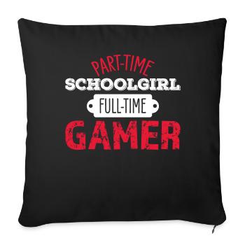 Schülerin Parier Gamer - Housse de coussin décorative 45 x 45 cm - noir - Devant
