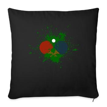 Ping-pong - Housse de coussin décorative 45 x 45 cm - noir - Devant