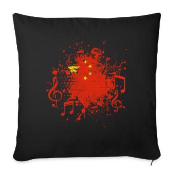 China Musik - Sofakissenbezug 45 x 45 cm - Schwarz - Vorne