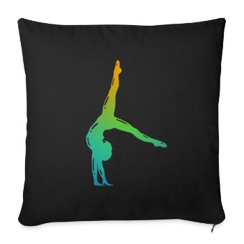 Gymnast in color - Gymnastics - Turner - Sofa pillowcase 17,3'' x 17,3'' (45 x 45 cm) - black - Front