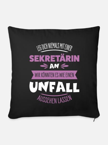 Sekretärin - Sofakissenbezug 45 x 45 cm - Schwarz