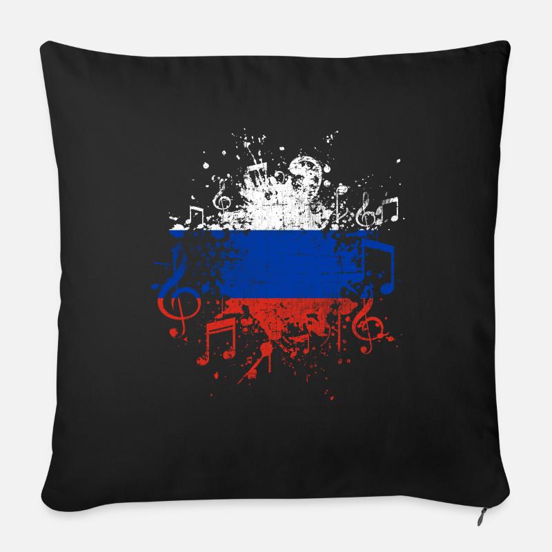 Russland Musik - Sofakissenbezug 45 x 45 cm - Schwarz