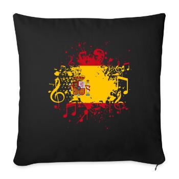 Spain Flag Music - Sofa pillowcase 17,3'' x 17,3'' (45 x 45 cm) - black - Front
