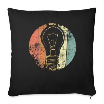 Light bulb - Sofa pillowcase 17,3'' x 17,3'' (45 x 45 cm) - black - Front