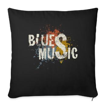 Blues - Sofa pillowcase 17,3'' x 17,3'' (45 x 45 cm) - black - Front