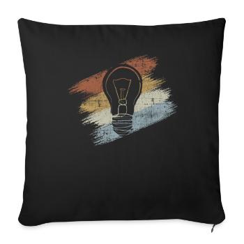 Light bulb - Sofa pillowcase 17,3'' x 17,3'' (45 x 45 cm) - black - Front