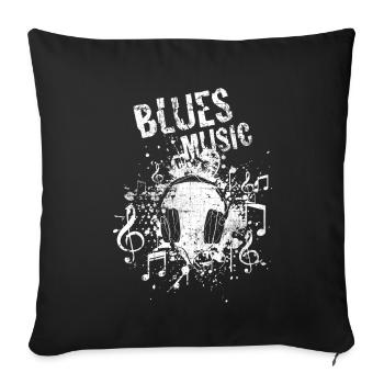 Blues - Sofa pillowcase 17,3'' x 17,3'' (45 x 45 cm) - black - Front