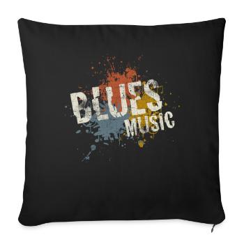 Blues - Sofa pillowcase 17,3'' x 17,3'' (45 x 45 cm) - black - Front
