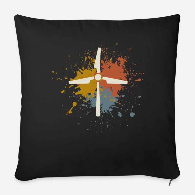Windkraft - Sofakissenbezug 45 x 45 cm - Schwarz