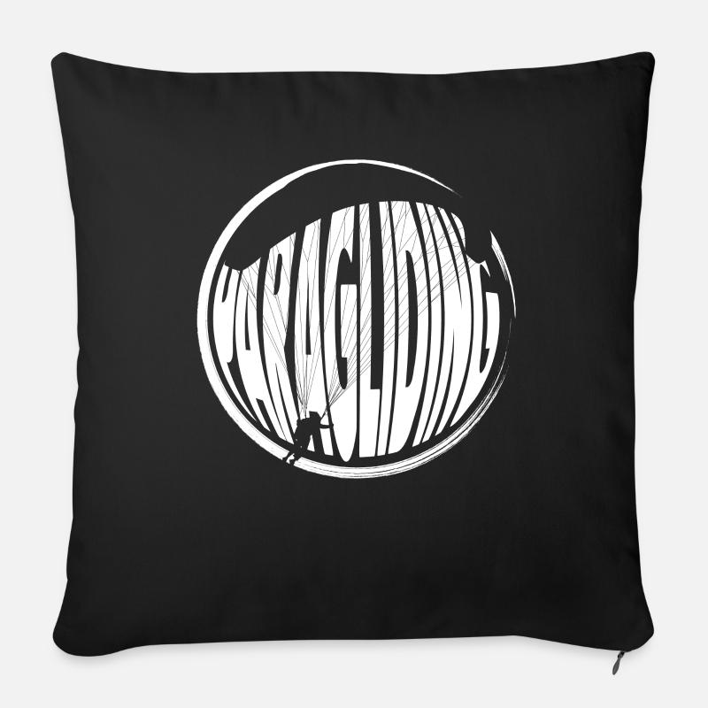 Paragliding - Sofakissenbezug 45 x 45 cm - Schwarz