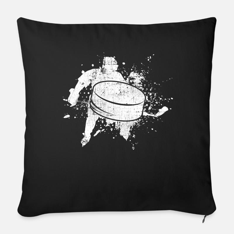 Eishockey - Sofakissenbezug 45 x 45 cm - Schwarz