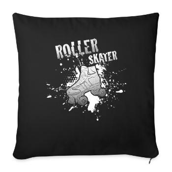 Rollschuh Rollschuhlaufen - Sofakissenbezug 45 x 45 cm - Schwarz - Vorne