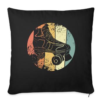 Roller skate retro roller skating - Sofa pillowcase 17,3'' x 17,3'' (45 x 45 cm) - black - Front