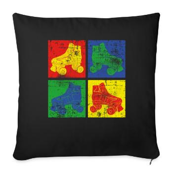 Roller-skate - Sofa pillowcase 17,3'' x 17,3'' (45 x 45 cm) - black - Front