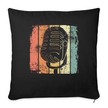 Sänger retro - Sofakissenbezug 45 x 45 cm - Schwarz - Vorne