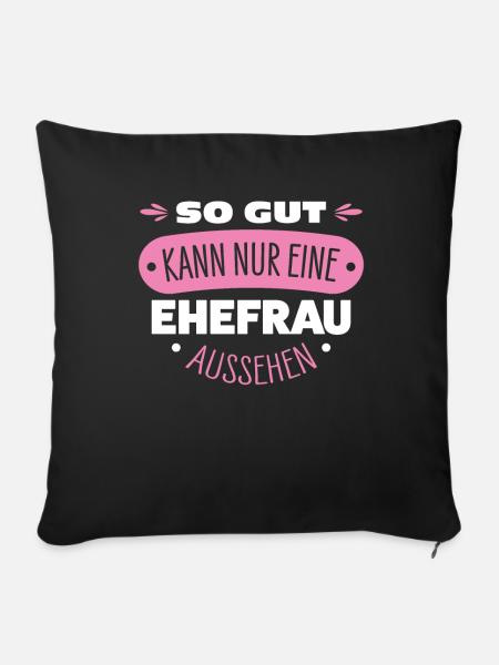 Ehefrau - Sofakissenbezug 45 x 45 cm - Schwarz