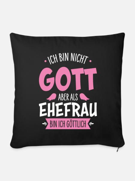 Ehefrau - Sofakissenbezug 45 x 45 cm - Schwarz