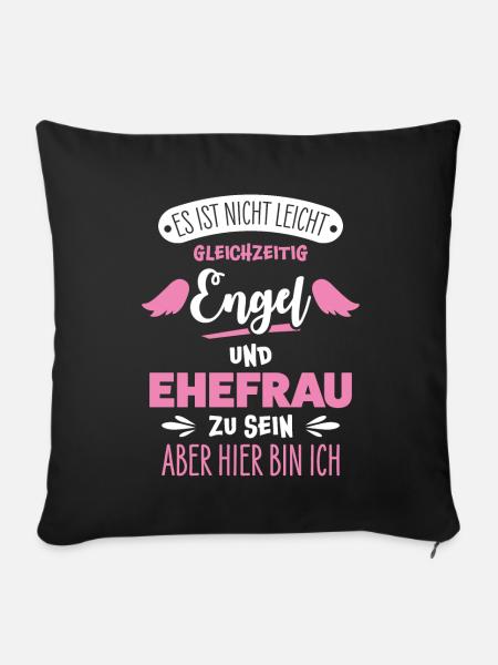 Ehefrau - Sofakissenbezug 45 x 45 cm - Schwarz