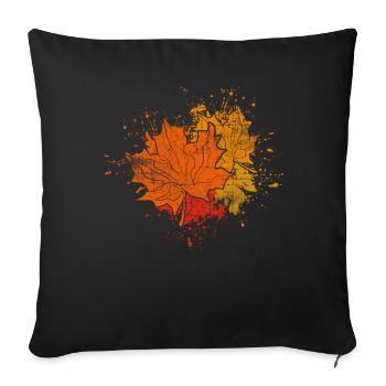 Automne - Housse de coussin décorative 45 x 45 cm - noir - Devant