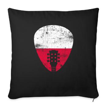 Pologne Guitare - Housse de coussin décorative 45 x 45 cm - noir - Devant
