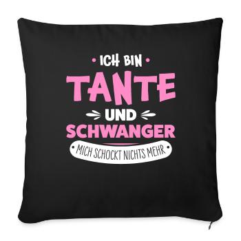 Schwanger Tante - Sofakissenbezug 45 x 45 cm - Schwarz - Vorne