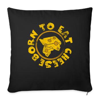 Fromage - Housse de coussin décorative 45 x 45 cm - noir - Devant