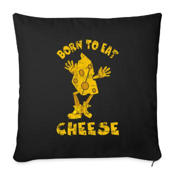 Cheese Comic - Sofa pillowcase 17,3'' x 17,3'' (45 x 45 cm) - black - Front