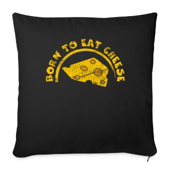 Fromage - Housse de coussin décorative 45 x 45 cm - noir - Devant