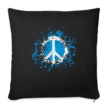 Peace Music Peace - Sofa pillowcase 17,3'' x 17,3'' (45 x 45 cm) - black - Front