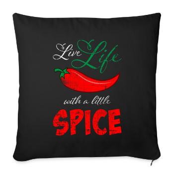 Chili pepper chili hot - Sofa pillowcase 17,3'' x 17,3'' (45 x 45 cm) - black - Front