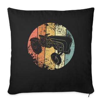 Tractor - Sofa pillowcase 17,3'' x 17,3'' (45 x 45 cm) - black - Front