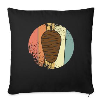 Kebab retro Döner - Sofa pillowcase 17,3'' x 17,3'' (45 x 45 cm) - black - Front