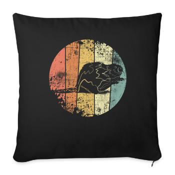 Biber - Sofakissenbezug 45 x 45 cm - Schwarz - Vorne