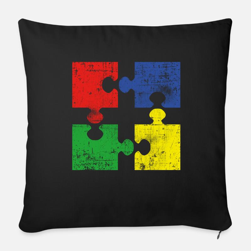 Puzzle - Sofakissenbezug 45 x 45 cm - Schwarz
