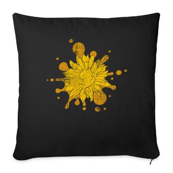 Sunflower - Sofa pillowcase 17,3'' x 17,3'' (45 x 45 cm) - black - Front