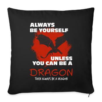 Dragon - Sofa pillowcase 17,3'' x 17,3'' (45 x 45 cm) - black - Front