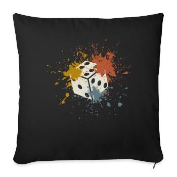Dice Casino - Sofa pillowcase 17,3'' x 17,3'' (45 x 45 cm) - black - Front