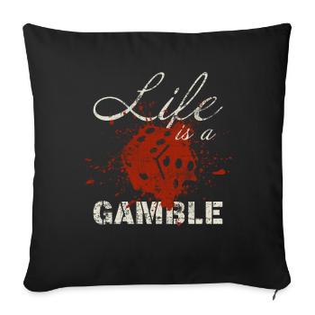 Casino - Sofa pillowcase 17,3'' x 17,3'' (45 x 45 cm) - black - Front