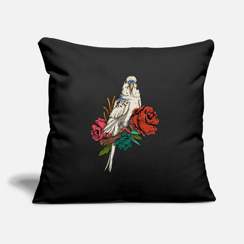 Perruche &Fleurs - Mignon Nature Budgerigar Bird Housse de coussin décorative 45 x 45 cm