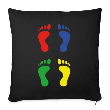 Footprint - Sofa pillowcase 17,3'' x 17,3'' (45 x 45 cm) - black - Front