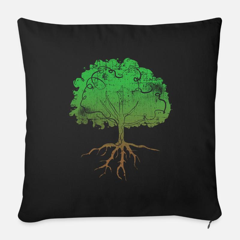 Baum - Sofakissenbezug 45 x 45 cm - Schwarz